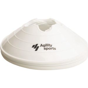 Agility Sports Markeringshoedjes (10 stuks) - Pionnen - Markeringspionnen - Afbakenpionnen - Wit