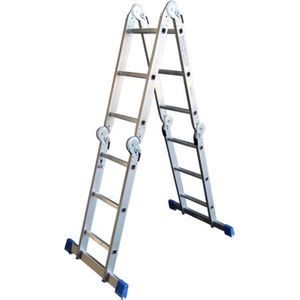 Alumexx Multi Vouwladdertrap - 12 Treeds - Inclusief stabiliteitsbalk - Werkhoogte 3.60m