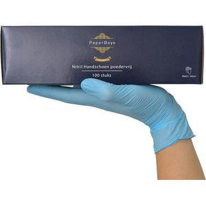 Nitril handschoen  1000 stuks ( 10 x 100 stuks) 4,5 gr. poedervrij maat S blauw