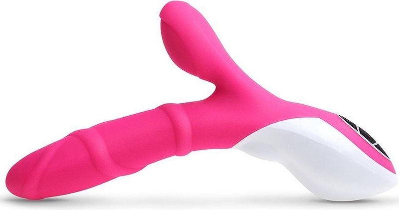 EZlove – Vrouwvriendelijke Tarzan Vibrator met Gebogen Armen voor G-spot en Clitoris Stimulatie Geribbeld – 19 cm - Roze