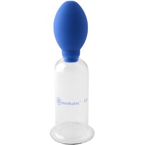 Professionele massage glas cup voor cupping met regelbare zuigkracht 2 kleps vacuumpomp 6 cm met extra brede mond