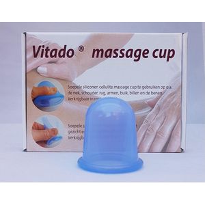 Cellulite cupping  massage cup voor vacuüm cupping bindweefsel ,  siliconen 5,5 cm blauw