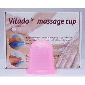 Massage cup voor cupping, siliconen 5,5 cm kleur roze