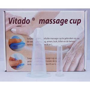 Massage cup siliconen voor gezicht / faciale cupping,  3.6 cm + tijdelijk 1.5 cm cup gratis, KLEUR TRANSPARANT