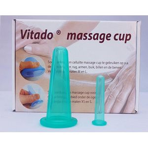Massage cup speciaal voor het gezicht, siliconen voor gezichts cupping , faciale cupping,3.6 cm + tijdelijk 1.5 cm cup gratis, KLEUR GROEN