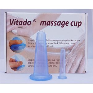 Massage cup voor het gezicht, cupping set siliconen voor gezicht / faciale cupping, 3.6 cm + tijdelijk 1.5 cm cup gratis, KLEUR BLAUW