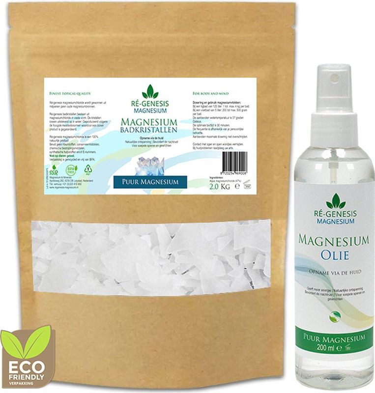 Ré-genesis - Magnesium Badzout - 200 ml Spray - 2 kg Badkristallen