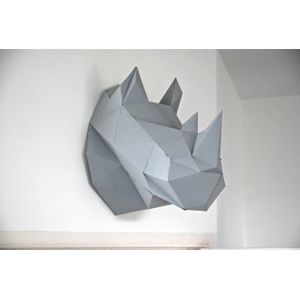 Assembli neushoorn paper kit DIY - Grijs