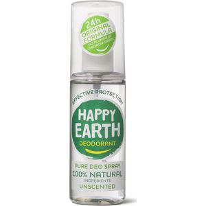 Happy Earth 100% Natuurlijke Deodorant Spray Unscented 100 ml
