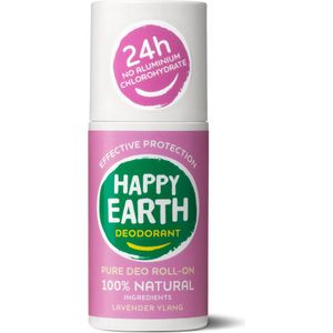 Happy Earth 100% Natuurlijke Deodorant Roll-On Lavender Ylang 75 ml