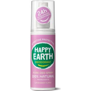 Happy Earth 100% Natuurlijke Deodorant Spray Lavender Ylang 100 ml