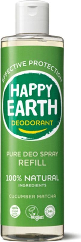 Happy Earth 100% Natuurlijke Deodorant Spray Navulling Cucumber Matcha 300 ml