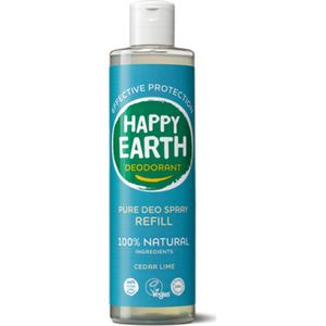 Happy Earth 100% Natuurlijke Deodorant Spray Navulling Cedar Lime 300 ml