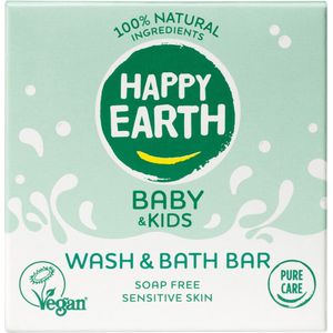 Happy Earth Wash & Bath Bar 100% Natuurlijk Baby & Kids 50 gr