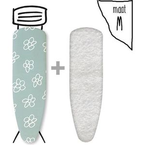SET Strijkplankovertrek  Molton M - 125x45cm - Groen