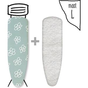 Strijkhoes met een Molton onderlegger - groen - maat L - complete set