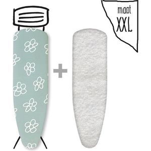 Strijkhoes met een Molton onderlegger - groen - maat XXL - complete set