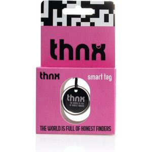 thnx tag - Veilige QR code - Bagage/Kofferlabel/Sleutelhanger - Maat S - Zwart