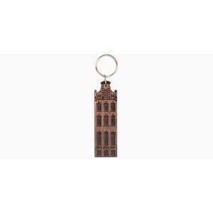 Amsterdams Grachtenpand Sleutelhanger - Keizersgracht 526 - Walnoot