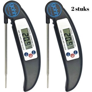 Digitale Vleesthermometer - Kookthermometer - Suikerthermometer - 2 x Zwart (van -50°C tot 300°C)