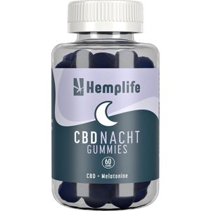 CBD Nacht Gummies | 15 mg | (60stuks) | Hemplife | CBD | Melatonin | Slaap Supplementen