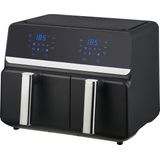 Nexxt Digitale Dubbele Airfryer XXL - Heteluchtfriteuse met Touchscreen – Inhoud 5,5 + 3,5 Liter – 8 Kookprogramma's - Zwart