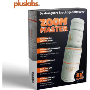 Pluslabs Zoom Master Day & Night: Draagbare, Krachtige en Compacte Verrekijker/Telescoop met 8x Zoom, Inclusief Opbergtas en Polsbandje - Grijs