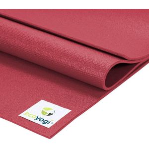 Yogamat Studio PVC extra lang Bordeaux - Ecoyogi – 200 x 61 cm – dikte 4,5 mm – Ökotex certificaat