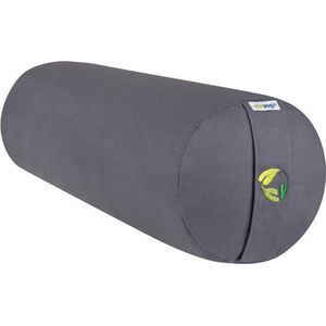 Yoga Bolster Rond - Ecoyogi – 60 x 20 cm – 3,9 kg - Grijs – Eco katoen - GOTS gecertificeerd - Yoga rol