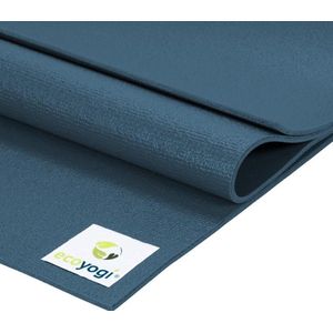 Yogamat Studio PVC extra lang en breed Blauw - Ecoyogi – 200 x 80 cm – dikte 4,5 mm – Ökotex certificaat