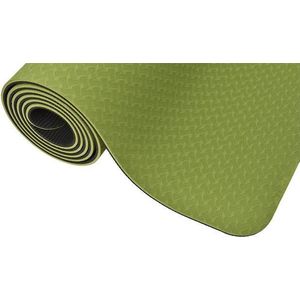 Yogamat TPE - Ecoyogi - 183 cm x 61 cm x 0,6 cm – Groen/Zwart -Ook geschikt voor gevoelige gewrichten