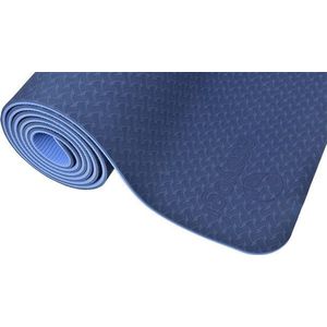 Yogamat TPE - Ecoyogi - 183 cm x 61 cm x 0,6 cm – blauw/blauw -Ook geschikt voor gevoelige gewrichten