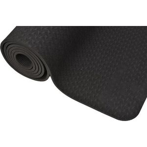 Yogamat TPE - Ecoyogi - 183 cm x 61 cm x 0,6 cm – Zwart - Ook geschikt voor gevoelige gewrichten