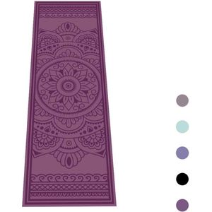Yogamat Magic Carpet | Aubergine Paars met Geometrische Print | 4mm