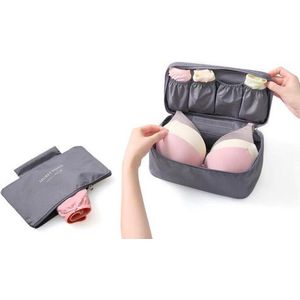 Grijs Portable Travel Reis Beha, ondergoed, Lingerie Organizer |Bag Cosmetic | Make up tas | Reis organiser | Toilettas Was Storage case | Baby tas