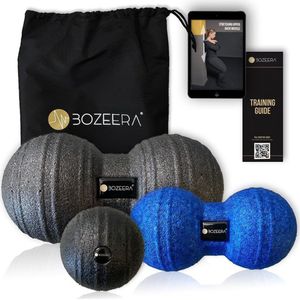 Bozeera Fascia-massagebal set 2 stuks 12 cm, dubbele bal 8 cm en fasciabal 8 cm