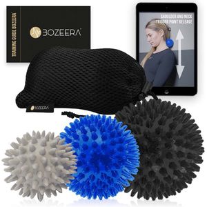 Bozeera - Triggerpoint Ballen - Spiky Massageballen - Hard en Medium - Inclusief Video Handleiding en Tas