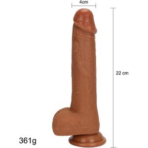 levensechte dubbel gelaagde dildo - realistisch- met zuignap - 22 cm