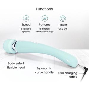 Love Magic® - Elegance - Magic Wand - vibrator voor vrouwen - Clitoris Stimulator - USB oplaadbaar -Groen