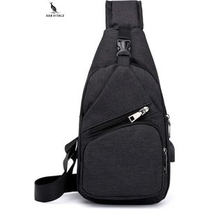 San Vitale® - Handige Compacte kleine Slingbag - Schoudertas - Crossbody bag - Zwart
