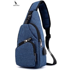 San Vitale® - Handige Compacte kleine Slingbag - Schoudertas - Crossbody bag - Blauw