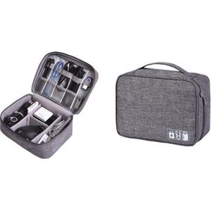 CoshX electronica organizer grijs  jeans - opbergtas kabels stekkers muis harde schijf etc. - elektronische accessoires opbergtas - Organizer electronics gray - Storage bag