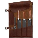 WITLOFT | Leren Messenrol / Messenfoudraal, 5-vaks - Dark Brown