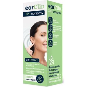 EarClin Oorspray 3in1 - 100% natuurlijk - Oorsmeer Verwijderaar - Oordruppels - Oorreiniger - Oorspuit - Verlicht pijn & Irritatie - Behandelt Oorproppen - Alternatief Wattenstaafjes