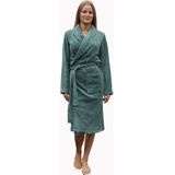 Relax Company - Unisex badjas fleece - sjaalkraag - Groen - maat L/XL