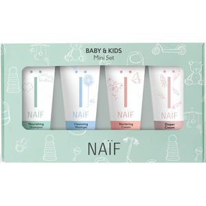 Naïf - Babyverzorging Miniset - 4x15ml - Baby's & Kinderen - met Natuurlijke Ingrediënten - Cadeauverpakking