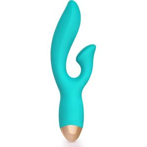 Subliem Hoogwaardige Tarzan G-spot Vibrator – Vlakke Clitoris Stimulator Vloeibaar Siliconen 16 cm - Turquoise