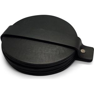 Glazen onderzetters - 8x stuks - rond - hout - D10 cm - glas