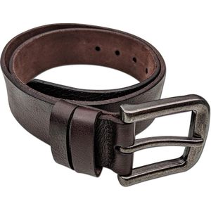 Brute Strength - Heren Broekriem – Leer -  Breed – Bruin - 85 cm – Leren broekriemen – Ceintuur – Tailleriem – Jeans riem