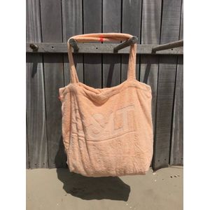 Badstof strandtas peach